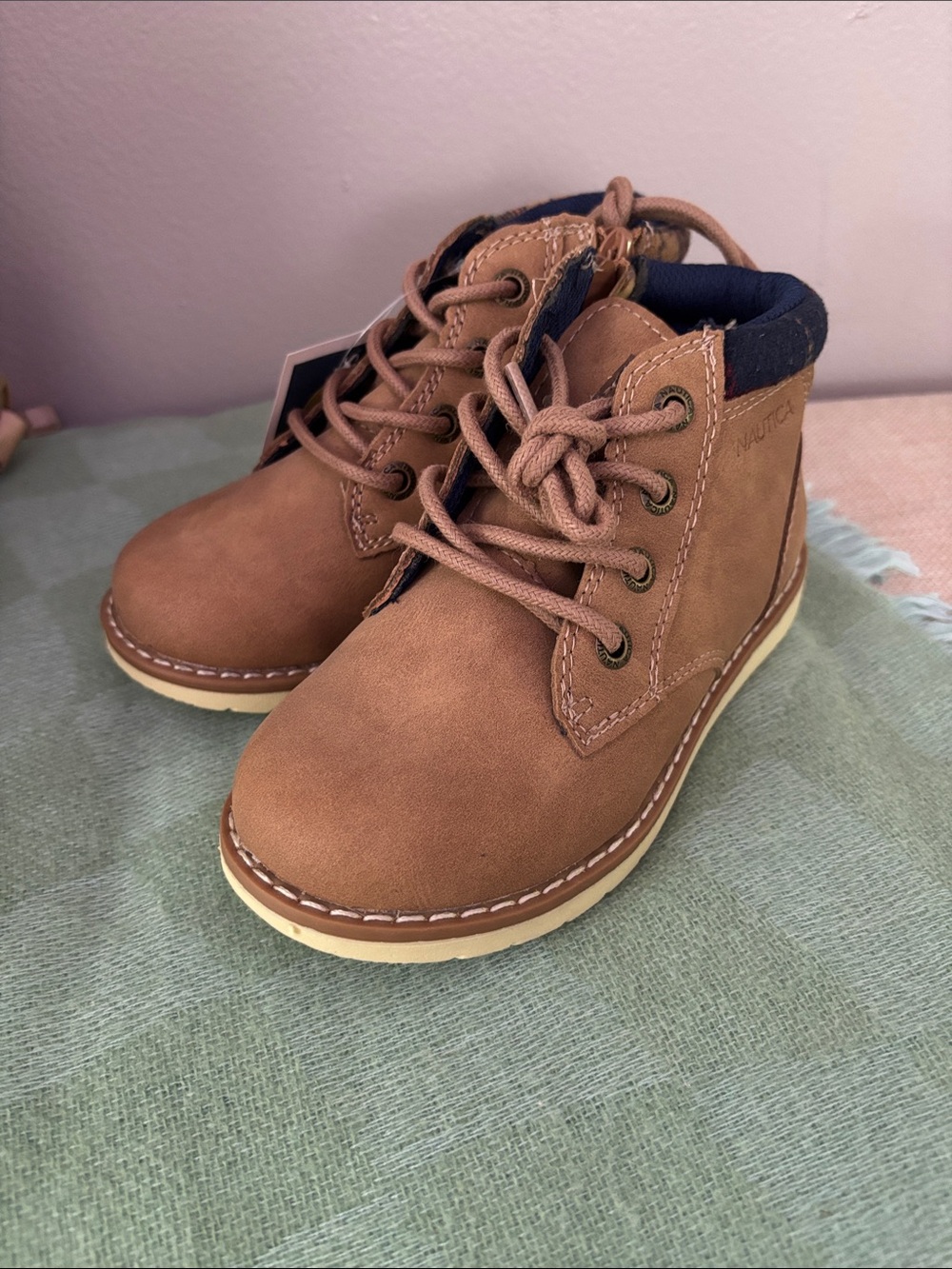Nautica Kids Brown Lace-Up Ankle Boots